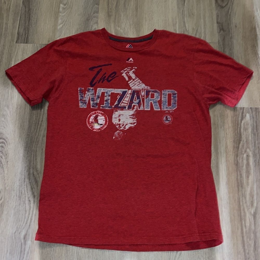 Red Ozzie Smith St Louis Cardinals Champions baseball T Shirt XL slim